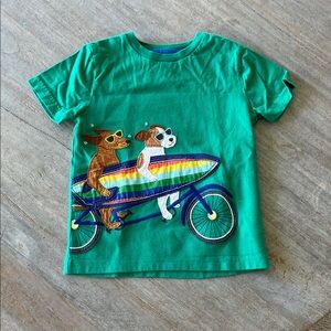 Mini Boden Green Kids T-Shirt with Surfing Dogs Design